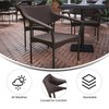 Flash Furniture Espresso PE Rattan Wicker Patio Dining Chair TT-TT002-ESP-GG